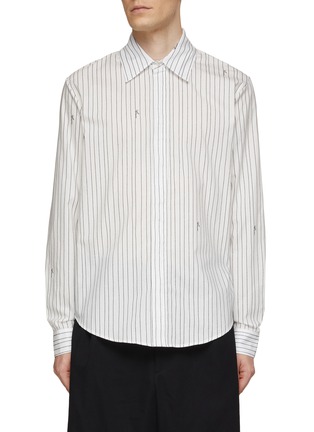 Main View - Click To Enlarge - AMIRI - Striped Script Poplin Shirt