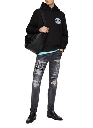 Figure View - Click To Enlarge - AMIRI - Staggered Logo Distressed Jeans