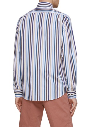 Back View - Click To Enlarge - PAUL & SHARK - Striped Cotton Poplin Shirt