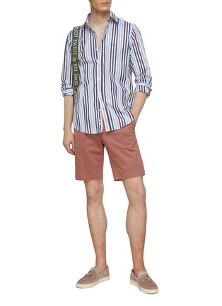 Figure View - Click To Enlarge - PAUL & SHARK - Striped Cotton Poplin Shirt