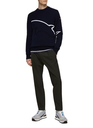 Figure View - Click To Enlarge - PAUL & SHARK - Shark Graphic Wool Knit T-Shirt