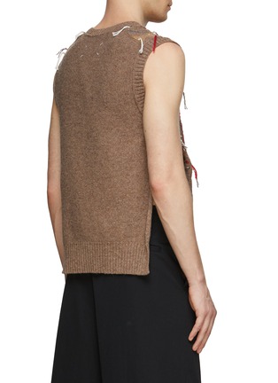 Argyle Cutout Wool Blend Sweater Vest in Brown - Maison Margiela