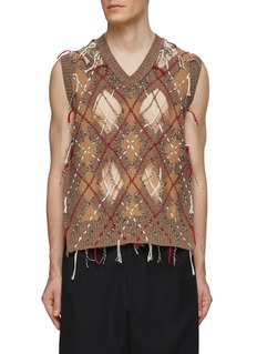 MAISON MARGIELA | Argyle Motif Knit Vest | Men | Lane Crawford