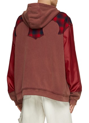 Back View - Click To Enlarge - MAISON MARGIELA - Flannel Patchwork Zip Up Hoodie