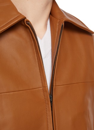  - VINCE - Oversized Leather Zip Up Jacket