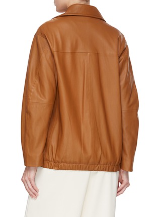 Back View - Click To Enlarge - VINCE - Oversized Leather Zip Up Jacket
