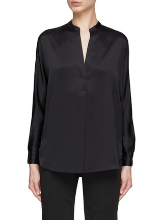 Main View - Click To Enlarge - VINCE - Band Collar Satin Blouse