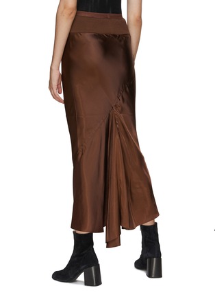 Back View - Click To Enlarge - RICK OWENS  - Bias Cut Satin Midi Skirt