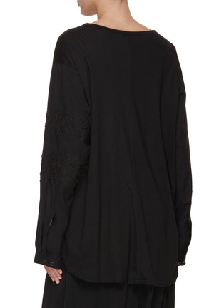 Back View - Click To Enlarge - Y'S - Textured Sleeve Top