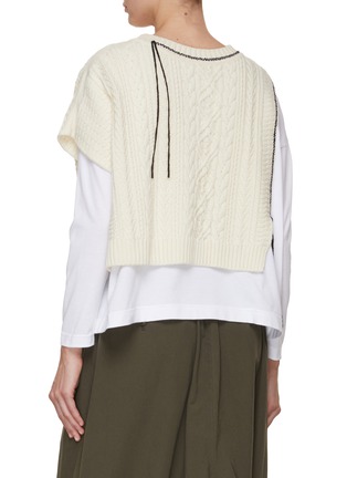 Back View - Click To Enlarge - Y'S - One Shoulder Knit Top