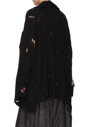 Back View - Click To Enlarge - Y'S - Distressed Knit Coat