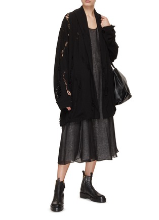 Figure View - Click To Enlarge - Y'S - Distressed Knit Coat