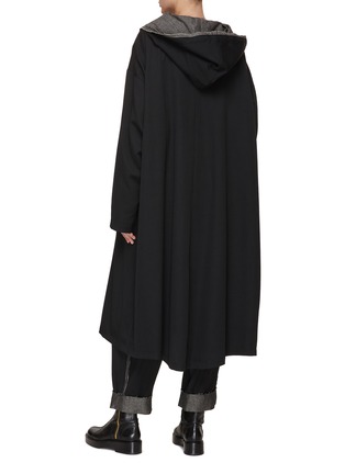 Back View - Click To Enlarge - Y'S - Contrast Lining Hooded Coat