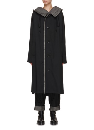 Main View - Click To Enlarge - Y'S - Contrast Lining Hooded Coat