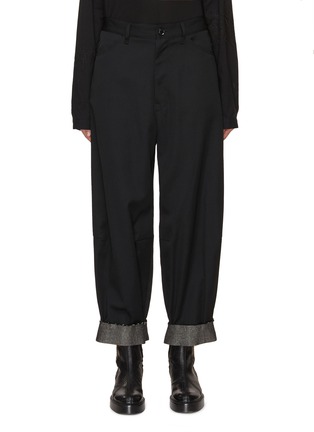 Main View - Click To Enlarge - Y'S - Raw Edge Roll Cuff Pants