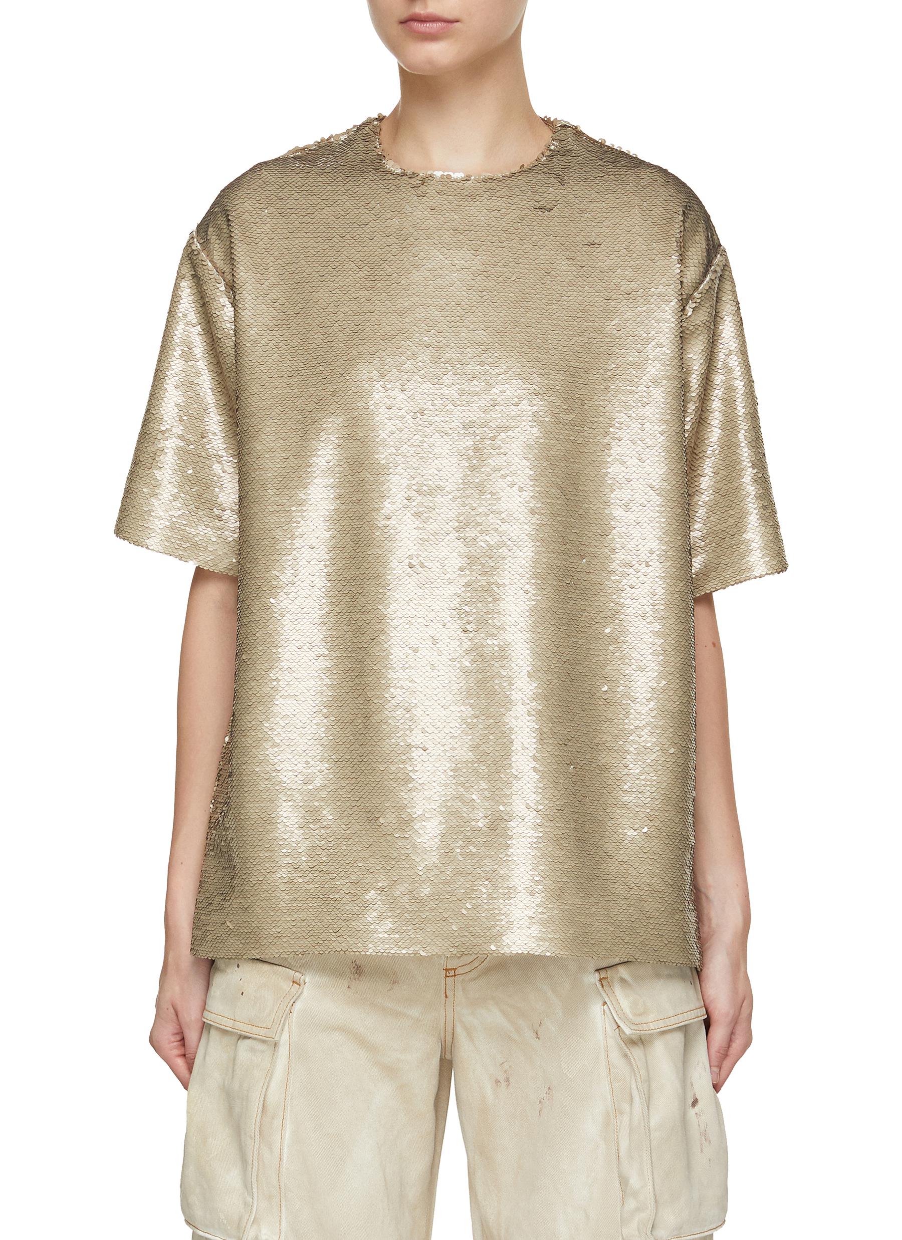 THE FRANKIE SHOP JONES SEQUINED BOXY T-SHIRT