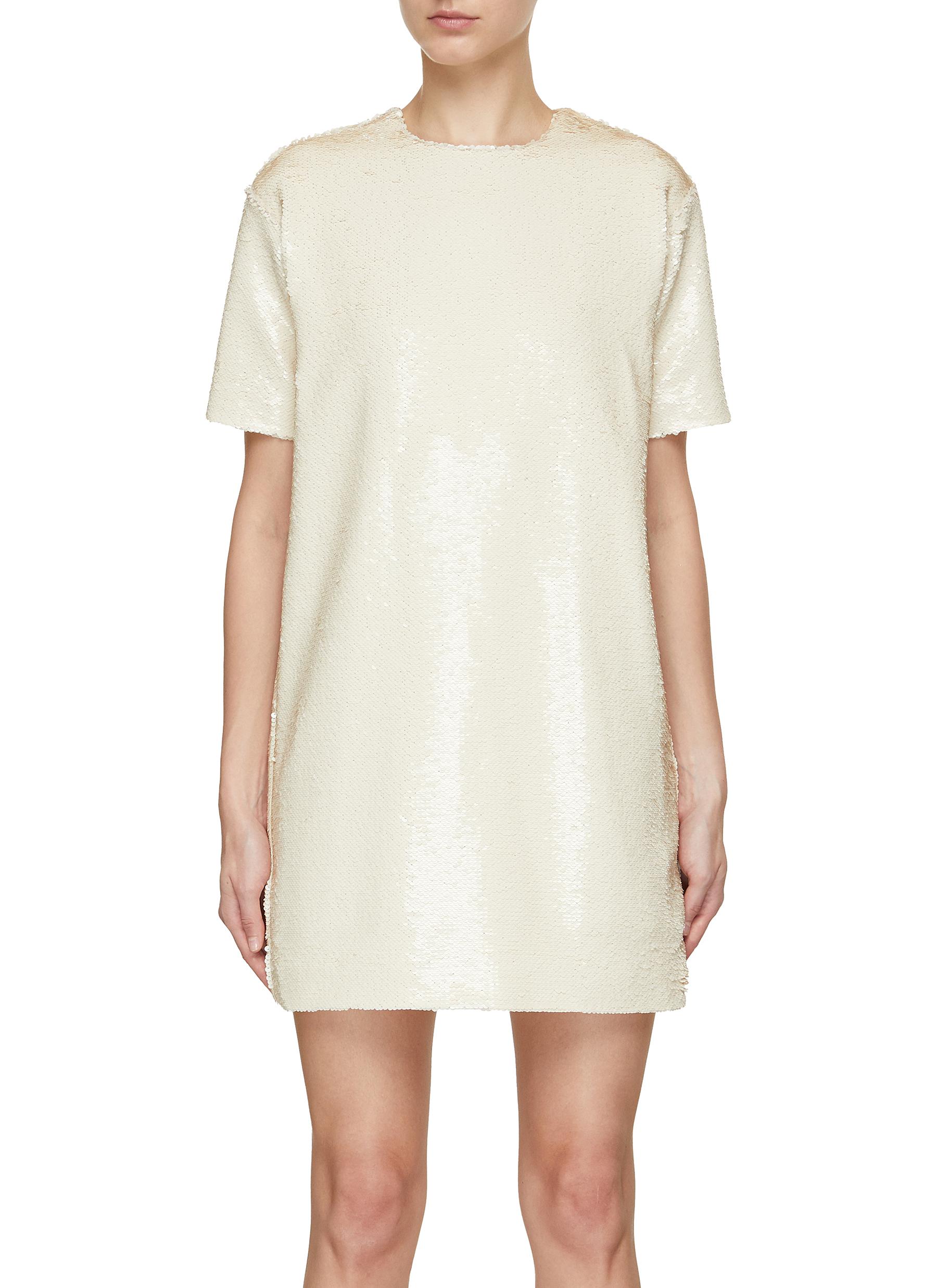 THE FRANKIE SHOP RILEY SEQUINED T-SHIRT MINI DRESS
