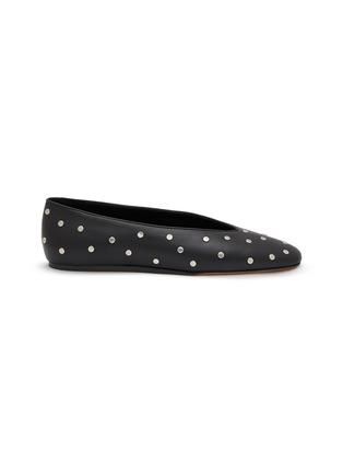 Main View - Click To Enlarge - LE MONDE BERYL - Luna Almond Toe Studded Leather Ballerina Flats