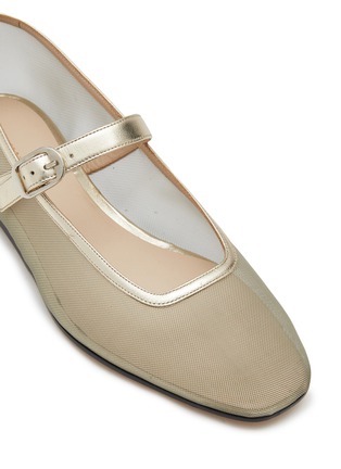 Detail View - Click To Enlarge - LE MONDE BERYL - Leather Trim Mesh Mary Jane