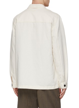 Back View - Click To Enlarge - SUNSPEL - Button Front Cotton Linen Jacket