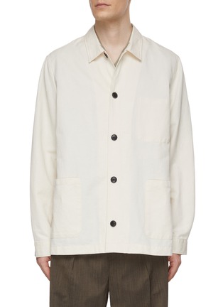 Main View - Click To Enlarge - SUNSPEL - Button Front Cotton Linen Jacket
