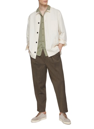 Figure View - Click To Enlarge - SUNSPEL - Button Front Cotton Linen Jacket