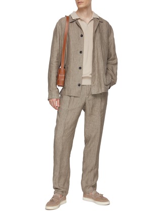 Figure View - Click To Enlarge - SUNSPEL - Pleated Front Linen Pants