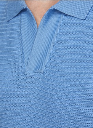  - SUNSPEL - Ribbed Cotton Knit Polo Shirt