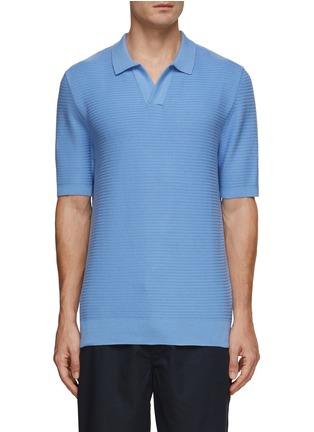 Main View - Click To Enlarge - SUNSPEL - Ribbed Cotton Knit Polo Shirt
