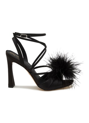 Main View - Click To Enlarge - SAM EDELMAN - Layton 100 Feather Satin Heeled Sandals