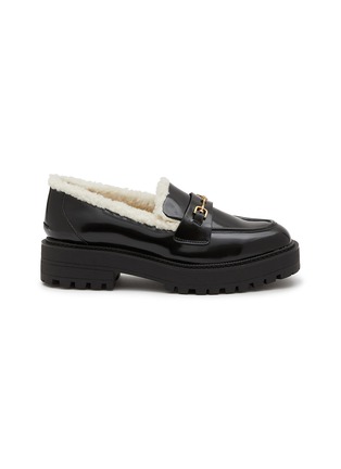 Main View - Click To Enlarge - SAM EDELMAN - Laurs Cozy 40 Shearling Lined Leather Loafers
