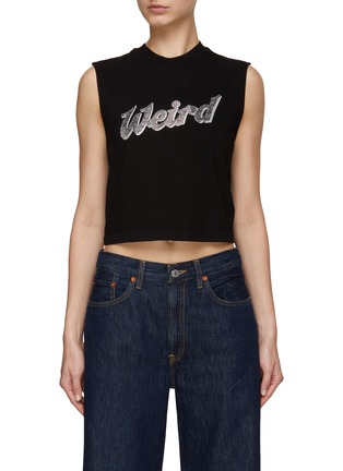 Main View - Click To Enlarge - RE/DONE - Crystal Embellished Weird Tank