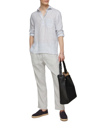 Figure View - Click To Enlarge - FRESCOBOL CARIOCA - Striped Linen Shirt