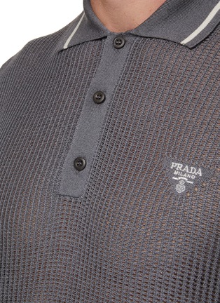  - PRADA - Logo Intarsia Knit Polo Shirt