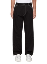 Prada triangle-patch straight-leg Trousers | Black | FARFETCH CA