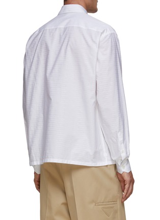 Back View - Click To Enlarge - PRADA - Triangular Logo Cotton Shirt