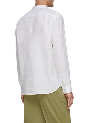 Back View - Click To Enlarge - THEORY - Irving Linen Band Collar Shirt
