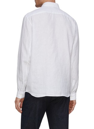 Back View - Click To Enlarge - THEORY - Irving Striped Linen Shirt