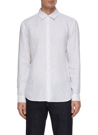 Main View - Click To Enlarge - THEORY - Irving Striped Linen Shirt