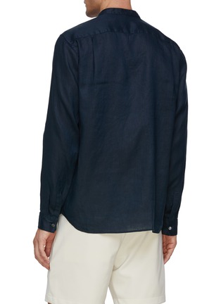 Back View - Click To Enlarge - THEORY - Irving Linen Band Collar Shirt