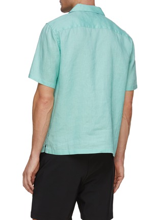 Back View - Click To Enlarge - THEORY - Noll Linen Short Sleeve Shirt