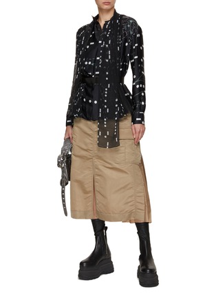 Figure View - Click To Enlarge - SACAI - X Interstellar Pleated Belted Blouse