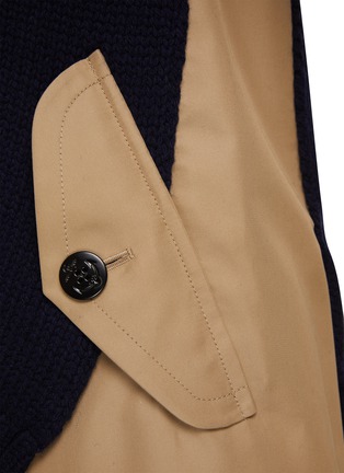  - SACAI - Knit Cardigan x Cotton Gabardine Coat
