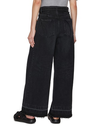 BLACK Belted Wide Leg Denim Pants