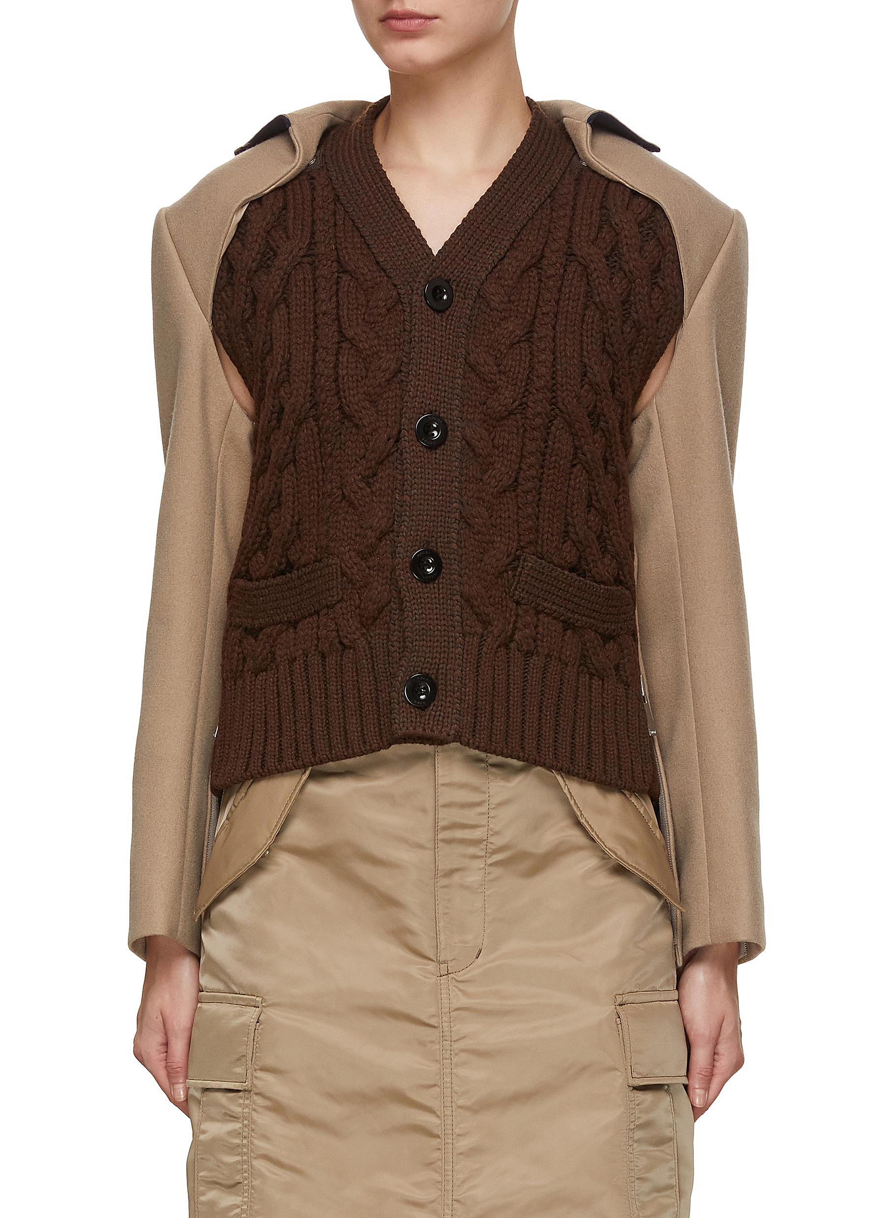 Convertible Wool Jacket x Knit Cardigan