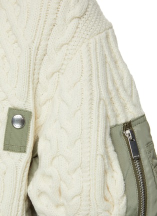 SACAI | Nylon Panel Knit Sweater | WHITE | Beauty | Lane Crawford