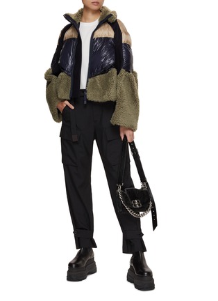 Figure View - Click To Enlarge - SACAI - Faux Shearling Padded Blouson Jacket