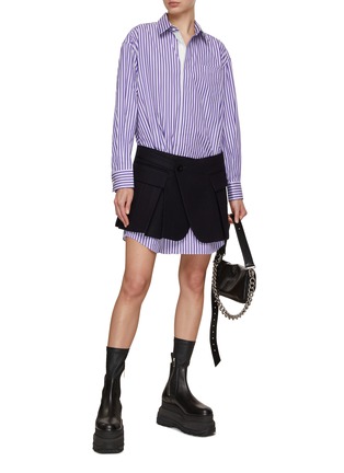 Figure View - Click To Enlarge - SACAI - x Thomas Mason Cotton Poplin Suiting Dress