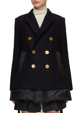 SACAI | Wool Melton Padded Jacket | NAVY | Women | Lane Crawford