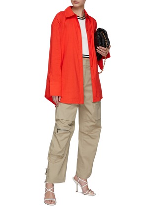 Figure View - Click To Enlarge - ALICE & OLIVIA - Finely Oversized Linen Shirt